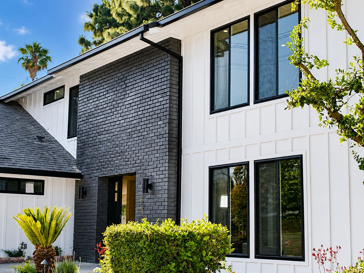 Bear Windows installation — black-frame Summit Series aluminum windows